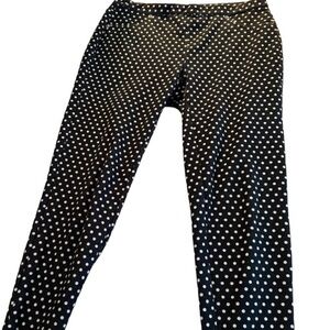 Michael Kors Pull-on Stretch Navy Pants with White Poker Dots Size Medium